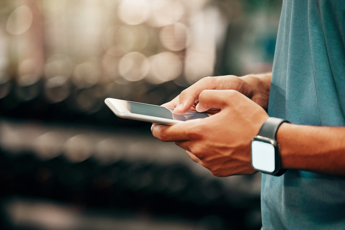 An image of a person texting