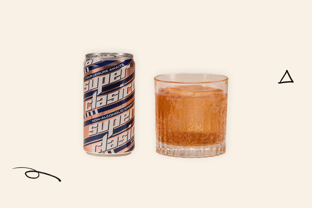 A photo of Casamara Club's NA cocktail can and glass