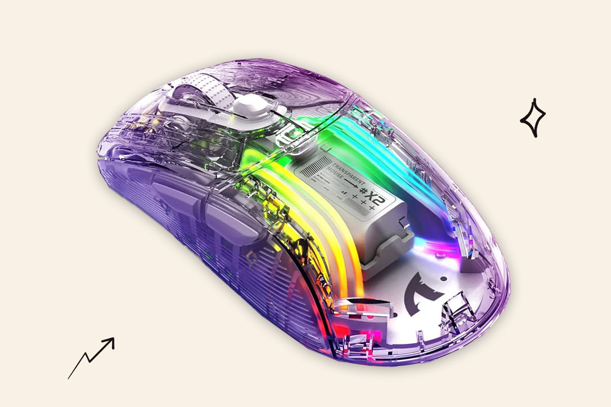 An image of the Attach Shark X2 clear computer mouse