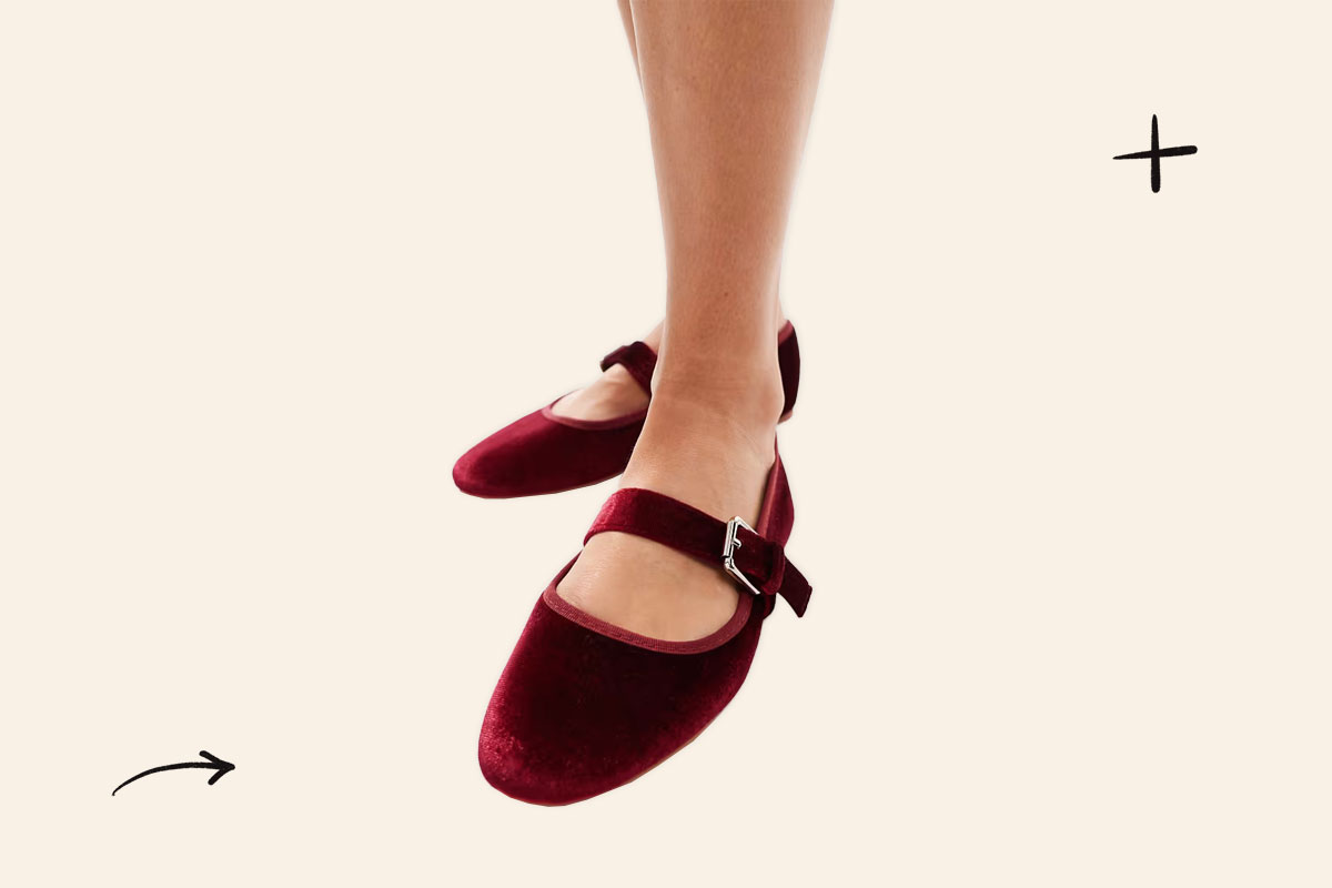 An image of ASOS velvet mary janes