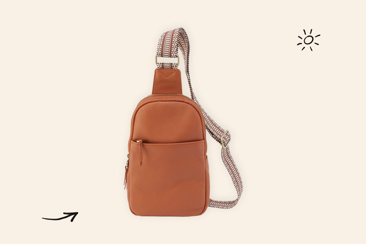 An image of the Cass leather sling bag