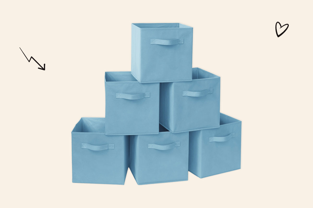 An image of fabric storage cubes