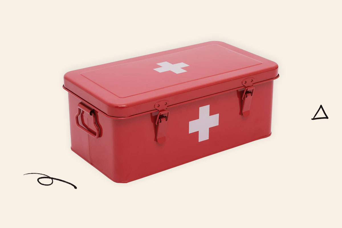 Image of red first aid kit container