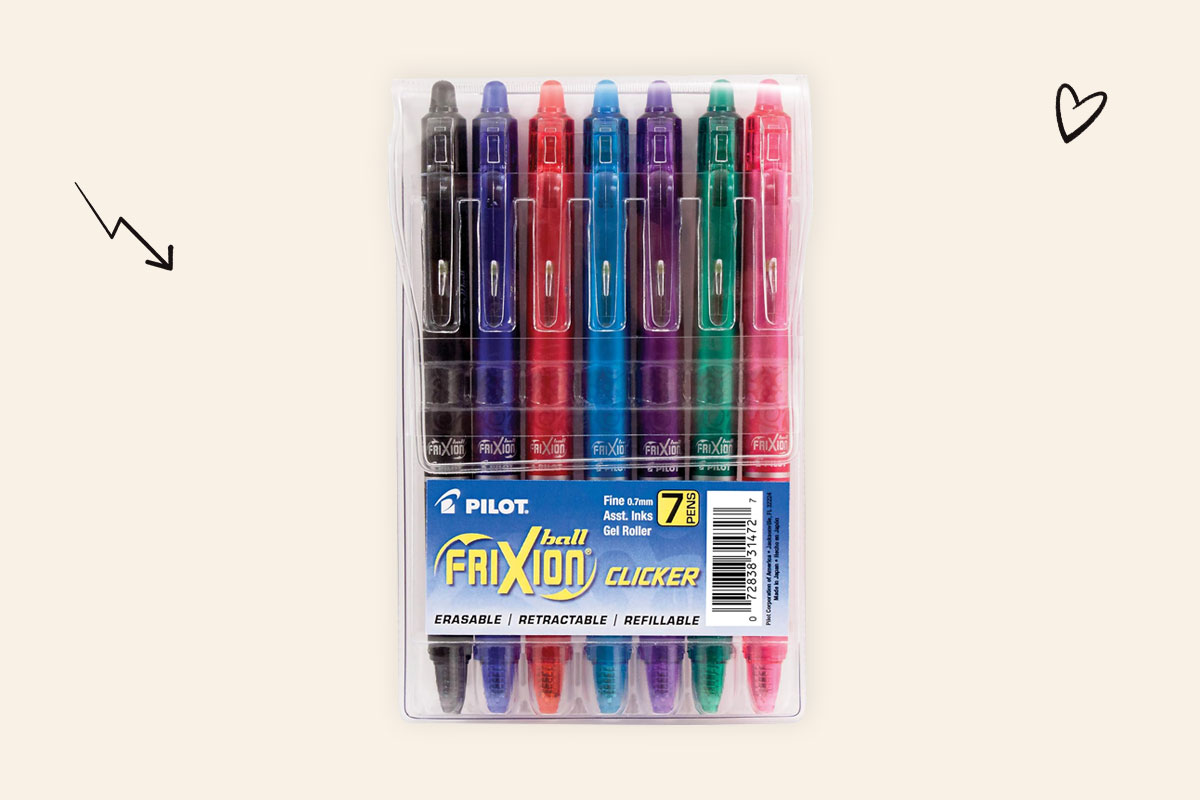 An image of a pack of FriXion erasable pens