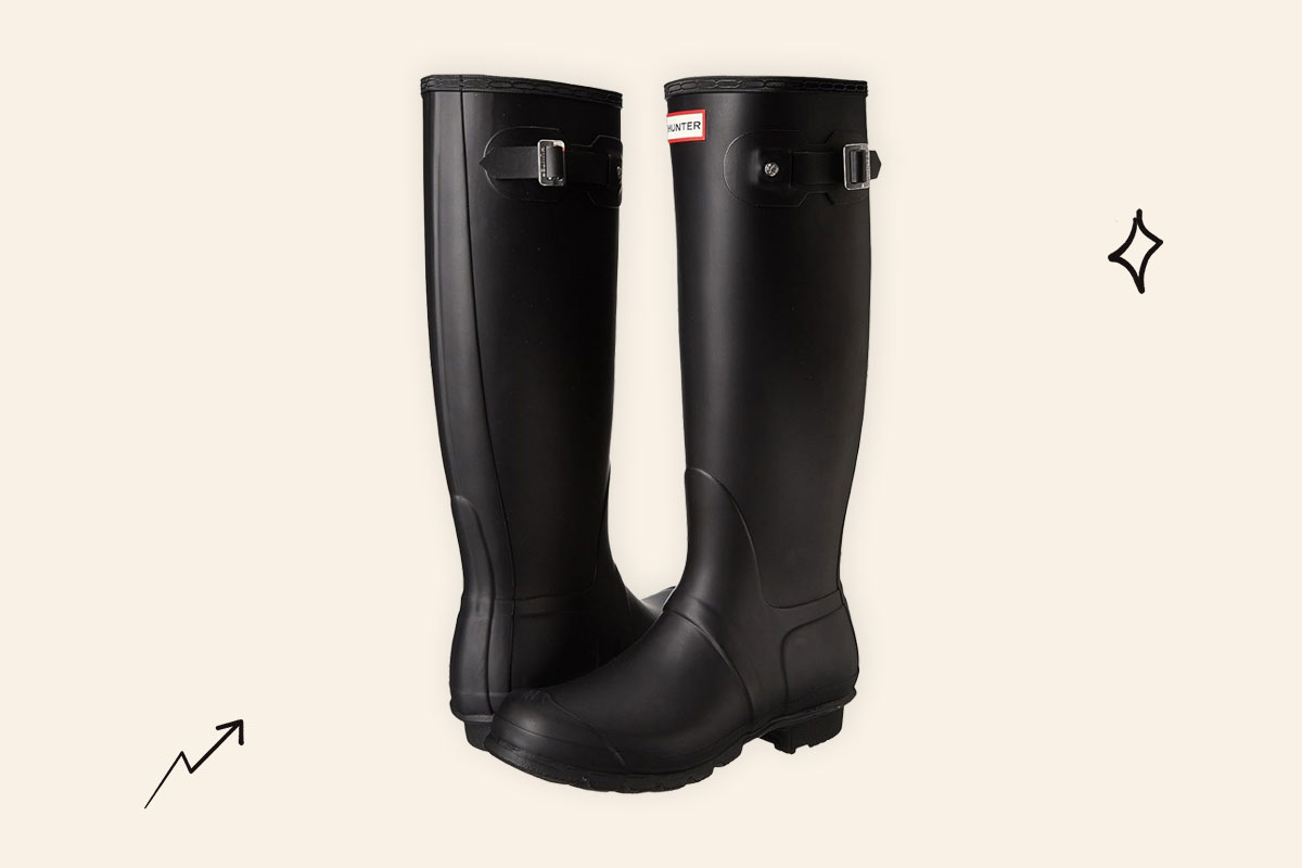 Image of tall Hunter rain boots