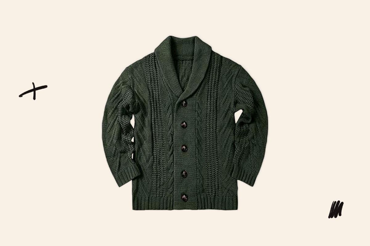 An image of the cable knit cardigan