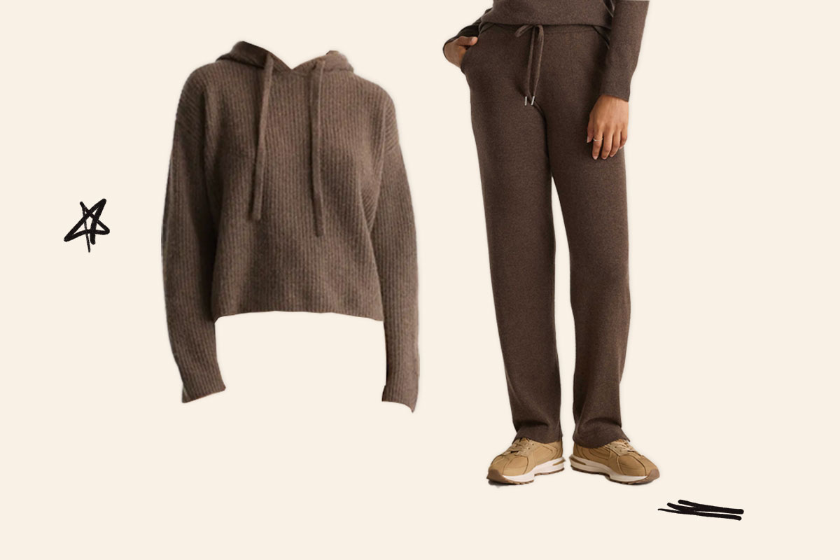 An image of Quince's cashmere pullover and pants set