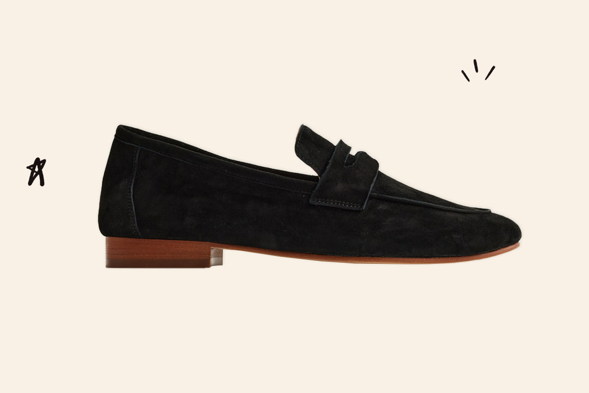 An image of Quince Italian Suede Penny Loafers