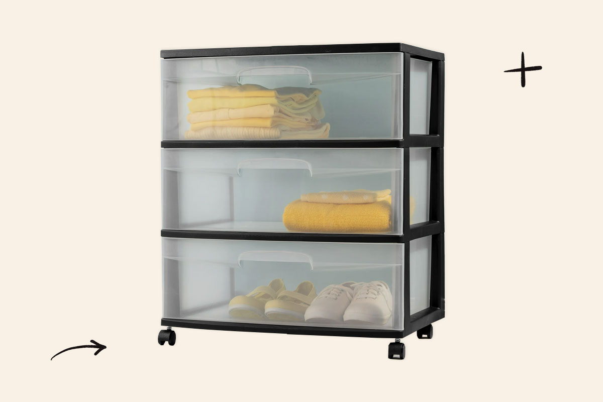 An image of plastic 3-drawer cart