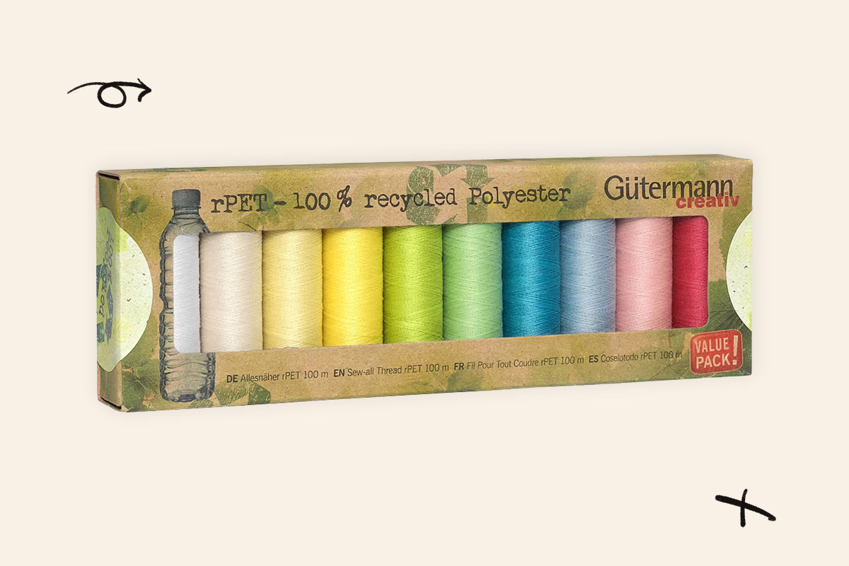 An image of Gutermann 10-spool set of thread