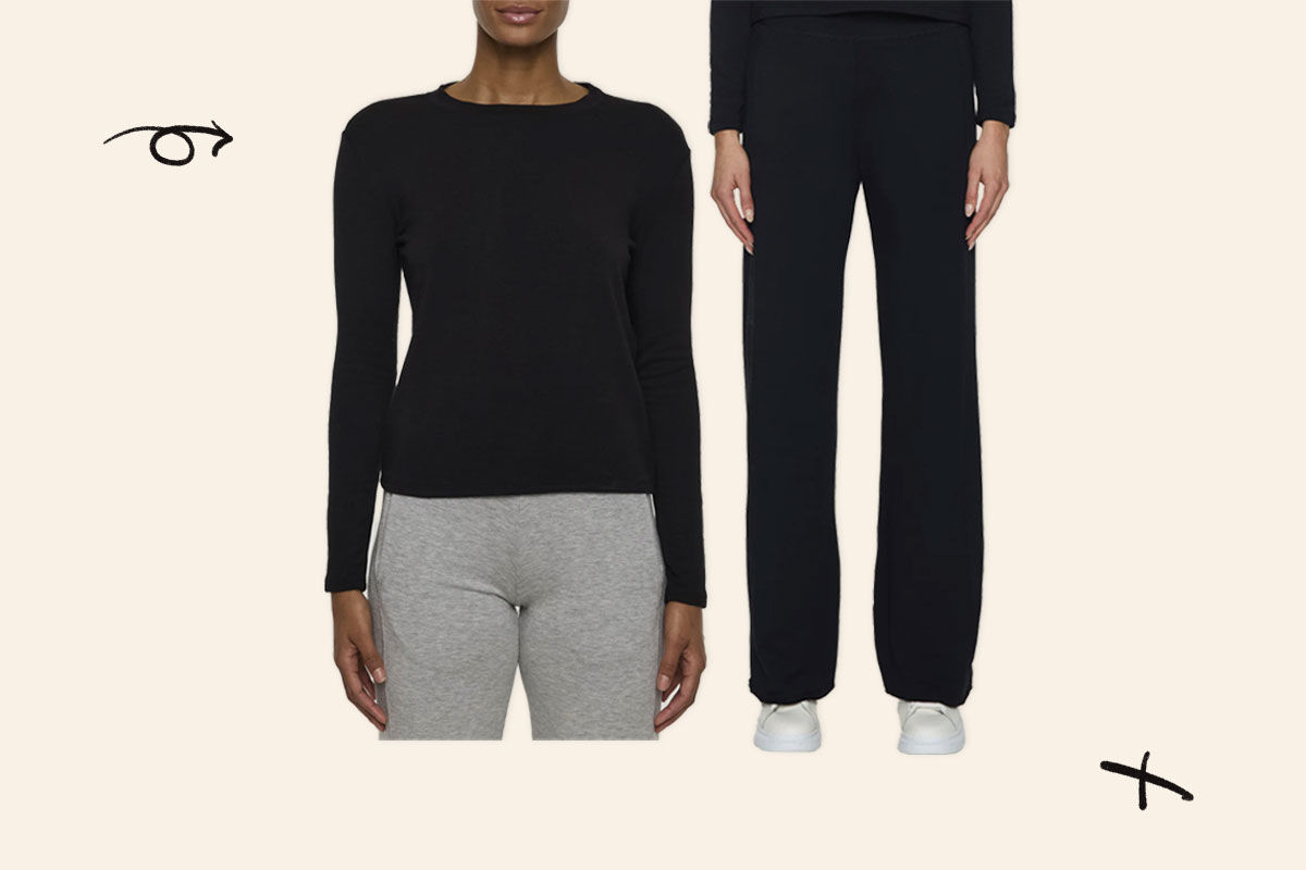 An image of Bleusalt's crew and cindy pant set