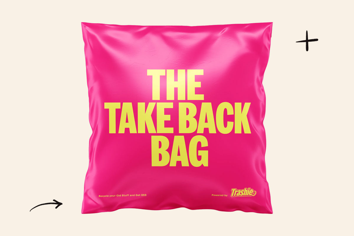 A photo of the Trashie Take Back Bag