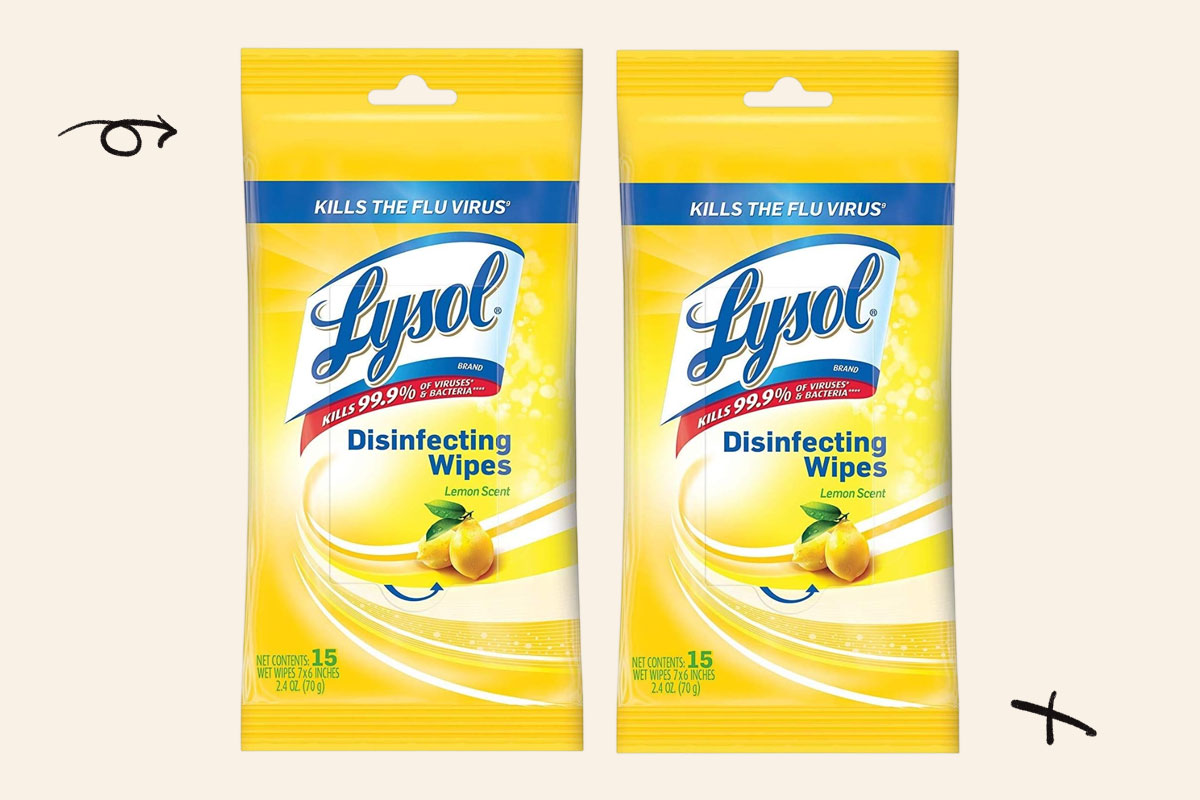 An image of the Lysol disinfecting wipes two-pack