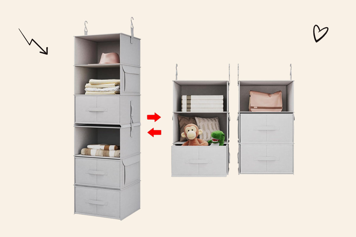 An image of hanging closet organizer