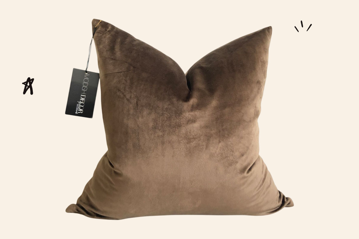 A photo of Modish Decor velvet pillow