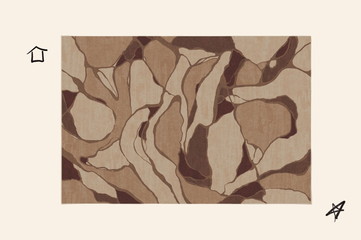 A photo of the Ruggable x Nina Takesh rug