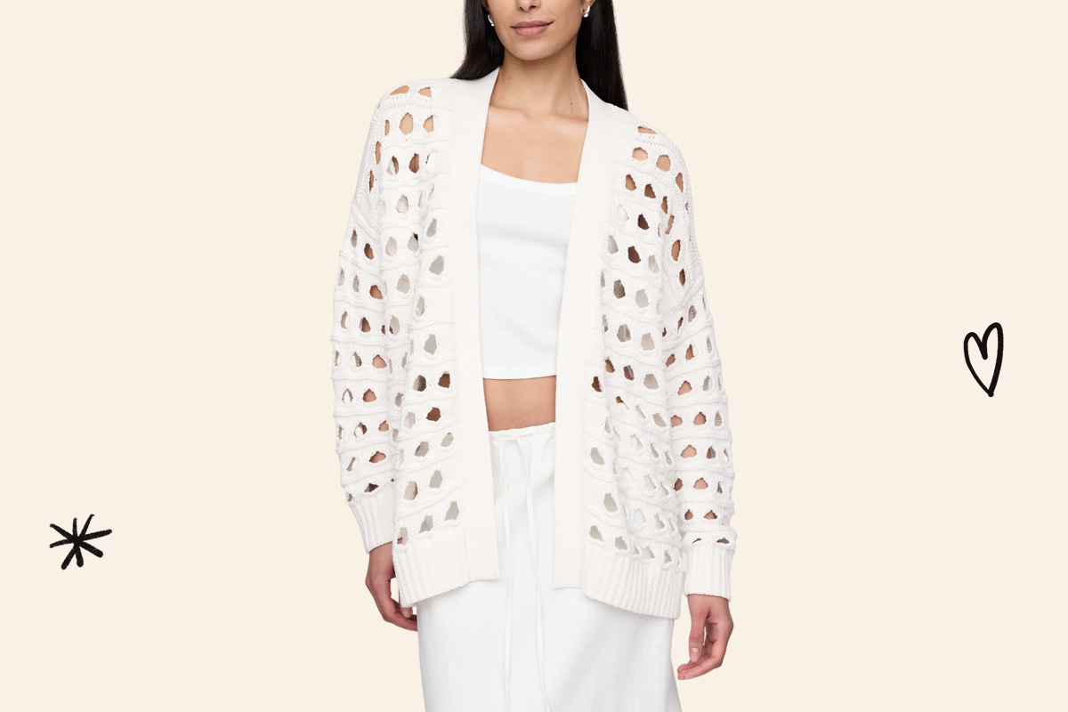 An image of the GAP oversized pointelle cardigan