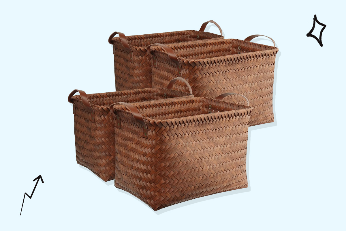 BROWNLILY Handwoven Wicker Storage Baskets 