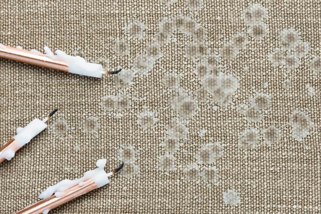 Candle wax on fabric