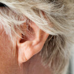 Close up of earlobe with crease