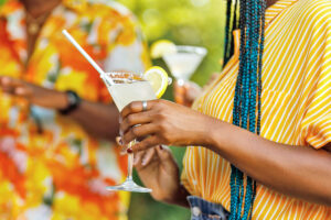 Woman holding margarita