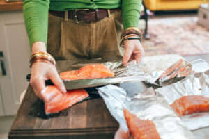 Person handling fish