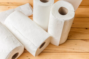 Paper towels on a table