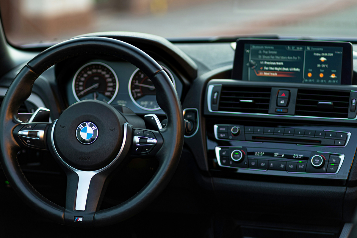 Interior of a BMW.