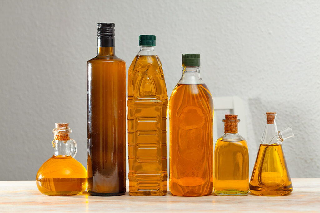 Bottles of oil