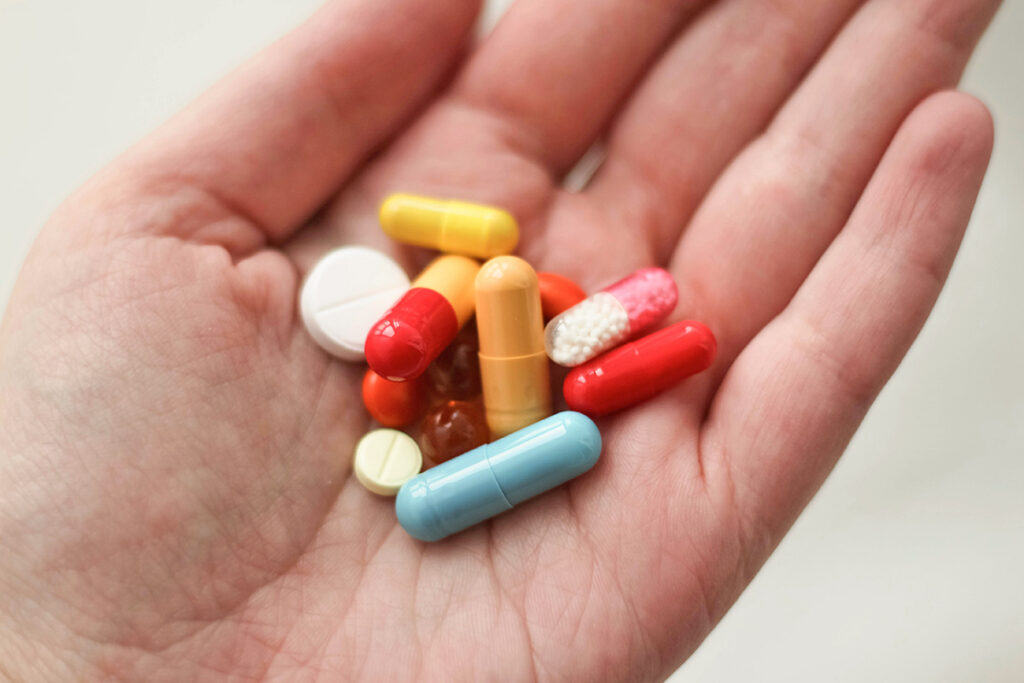 Hand holding medication