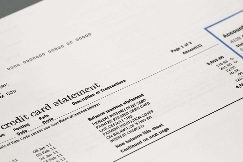 Credit card statement