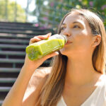 Woman drinking smoothie