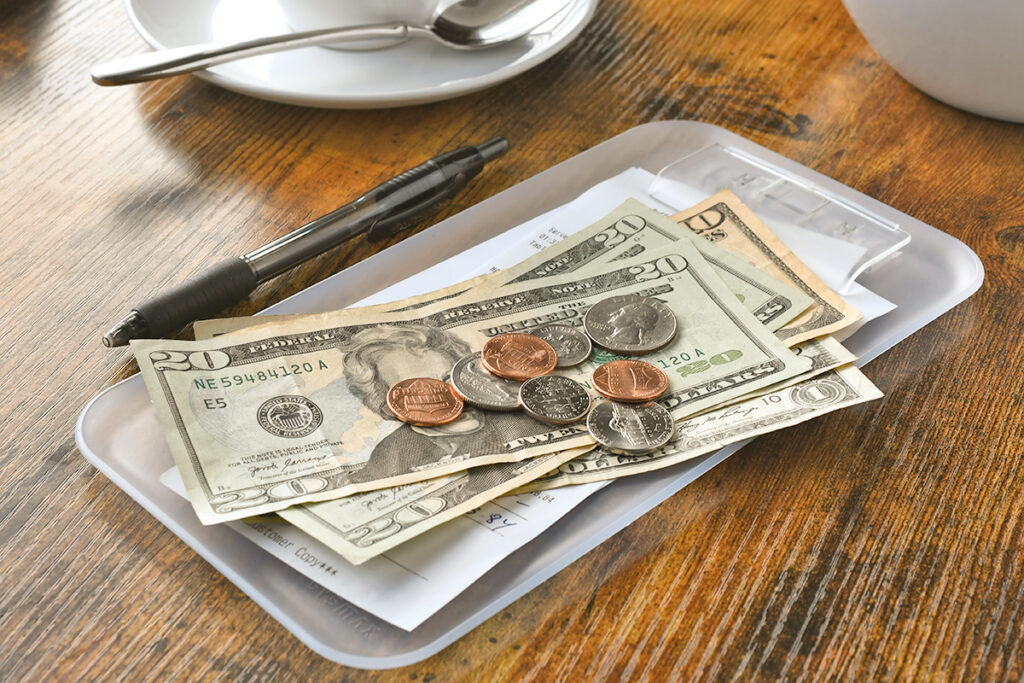 Cash and a bill